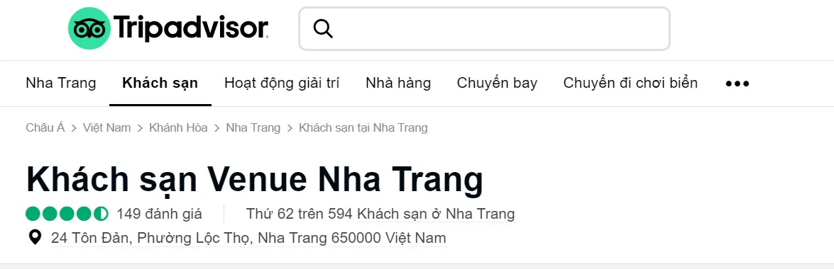 Venue Hotel Nha Trang lọt top 62 KS 3 sao xịn xò nhất thành phố