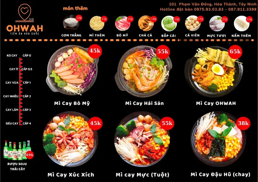 Đến mỳ cay OHWAH thưởng thức menu món ngon miễn chê