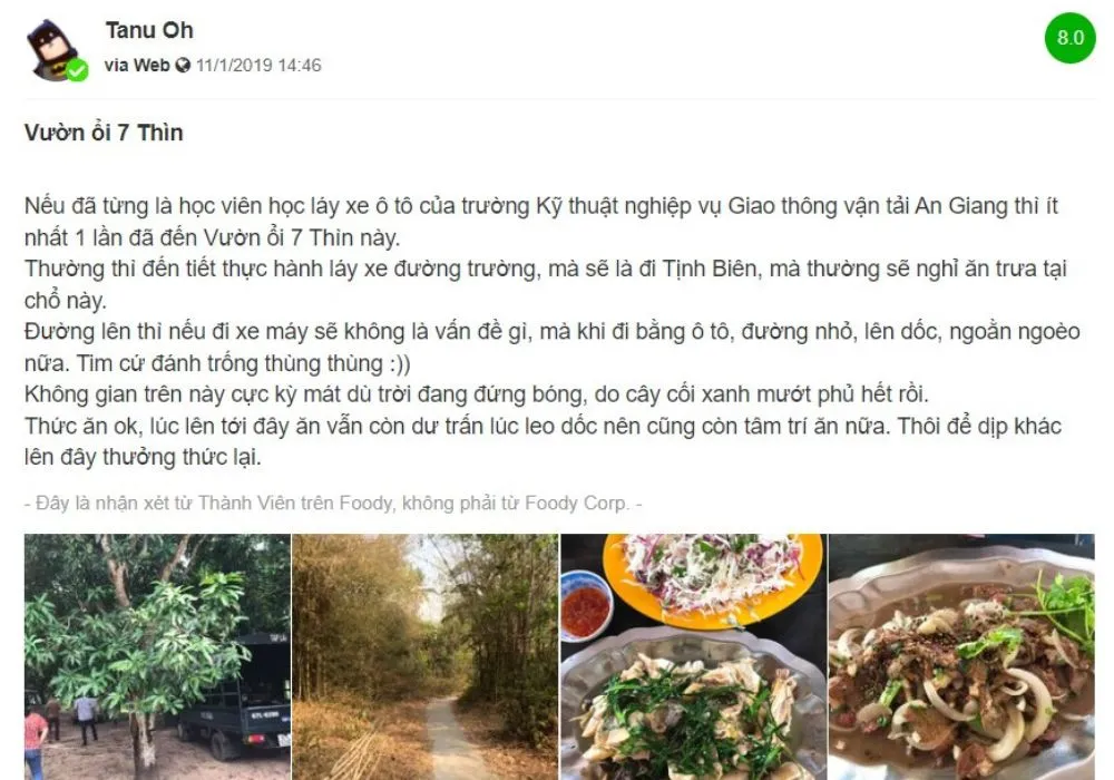 Dừng chân tại Vườn ổi Bảy Thìn thưởng thức món ăn dân dã