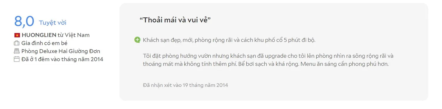 Khách sạn Thanh Bình Riverside – Khách sạn 4 sao dành cho gia đình tọa lạc tại trung tâm phố cổ Hội An