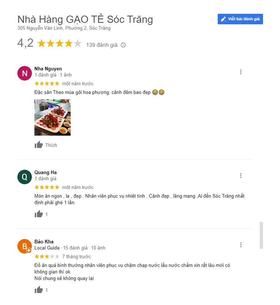 Khám phá Gạo Tẻ Restaurant Sóc Trăng cùng thực đơn siêu hấp dẫn