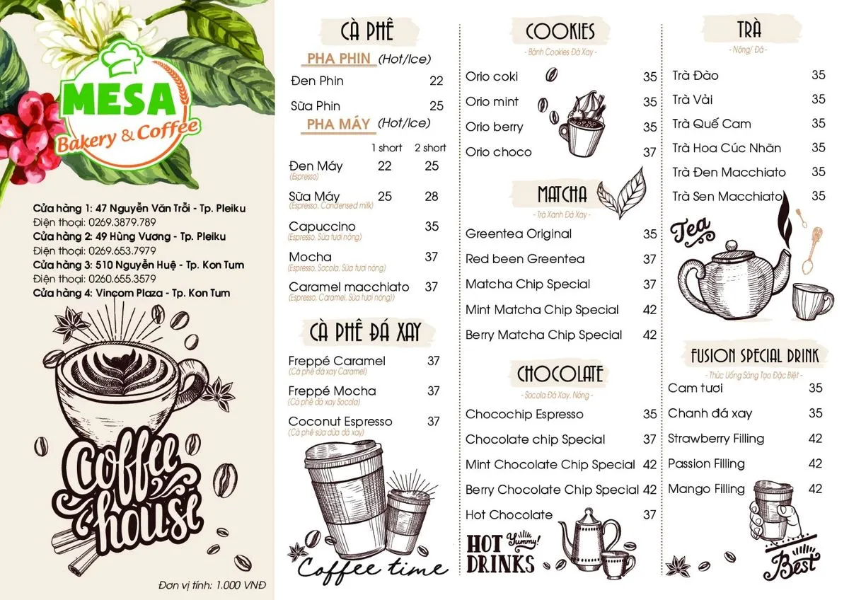 Mesa Bakery Coffee nơi luôn mang đến làn gió mới mẻ với menu độc đáo