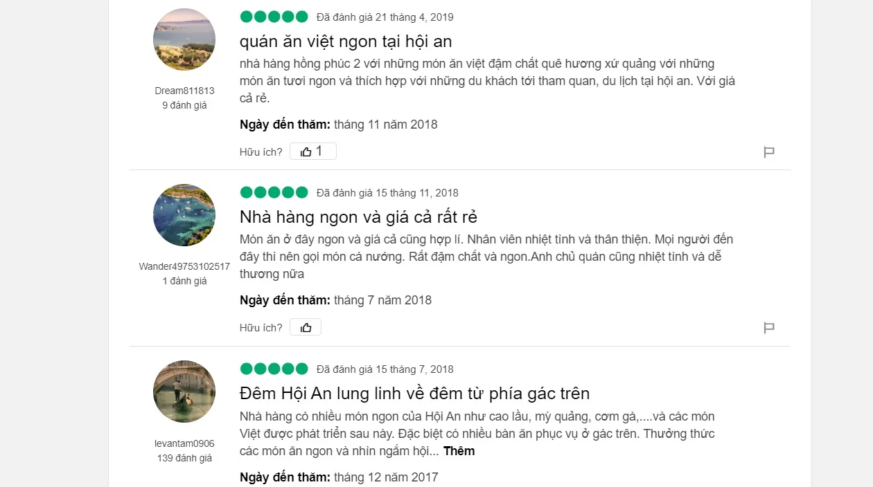 Restaurant & Bar Hồng Phúc II Hoi An – Nhà hàng ngon giá rẻ được đánh giá cao ở phố Hội